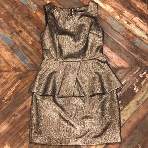 STUNNING! Arc & Co gold peplum dress